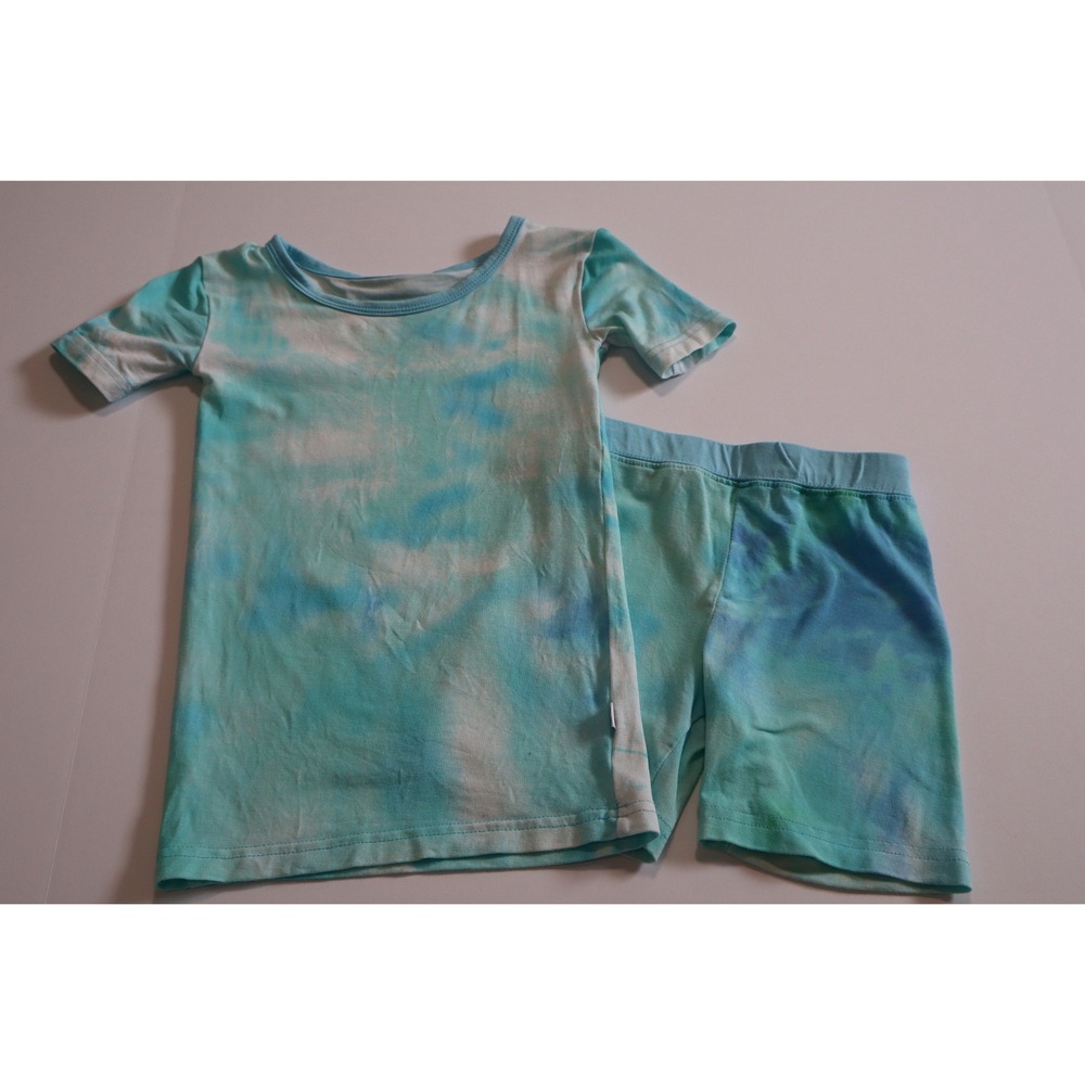 Little Sleepies Blue Green Tie Dye Bamboo Pajama Set 3T